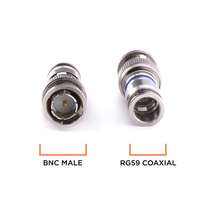 THE CIMPLE CO BNC Compression Connector for RG59 Coaxial Cable - Solid Construction with High Grade Metals - Male BNC Connectors for CCTV, SDI, HD-SDI, Siamese, Security Camera - Pack of 25 - Image 3